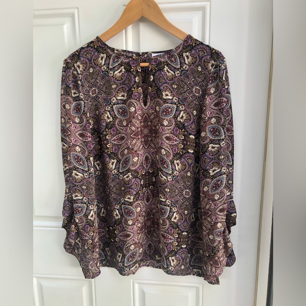 Women’s Paisley Blouse - Purple Multi